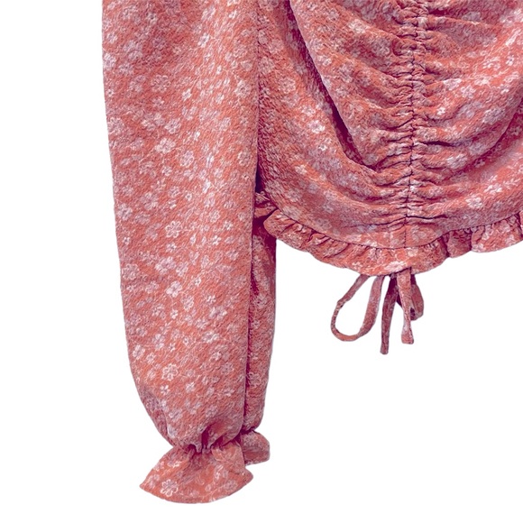 Forever 21 Women's Pink and Orange Crop Blouse - Picture 3 of 6